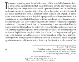 First page of journal article for MLA citation