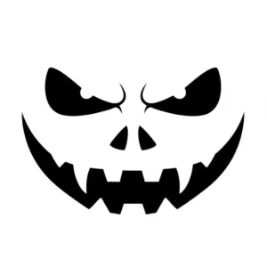 Black and white jack-o-lantern face for pumpkin carving