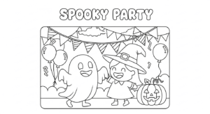 QuillBot's free AI image generator Halloween coloring pages example 1