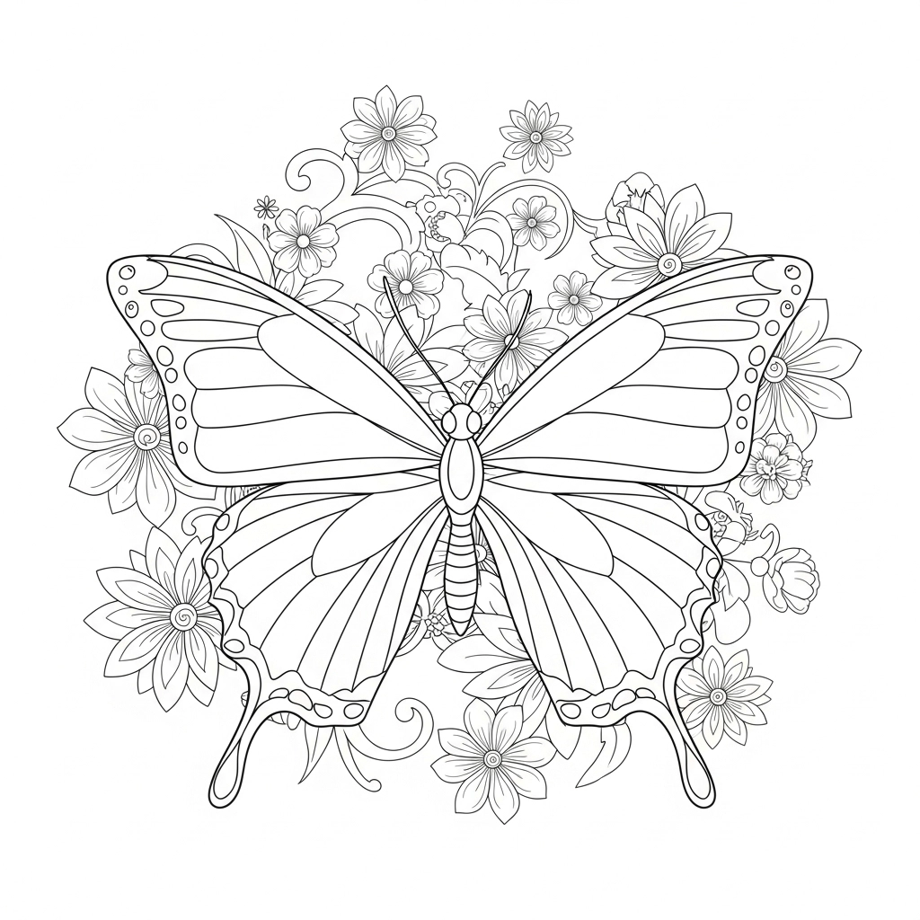 Frühlings-Ausmalbild für Erwachsene