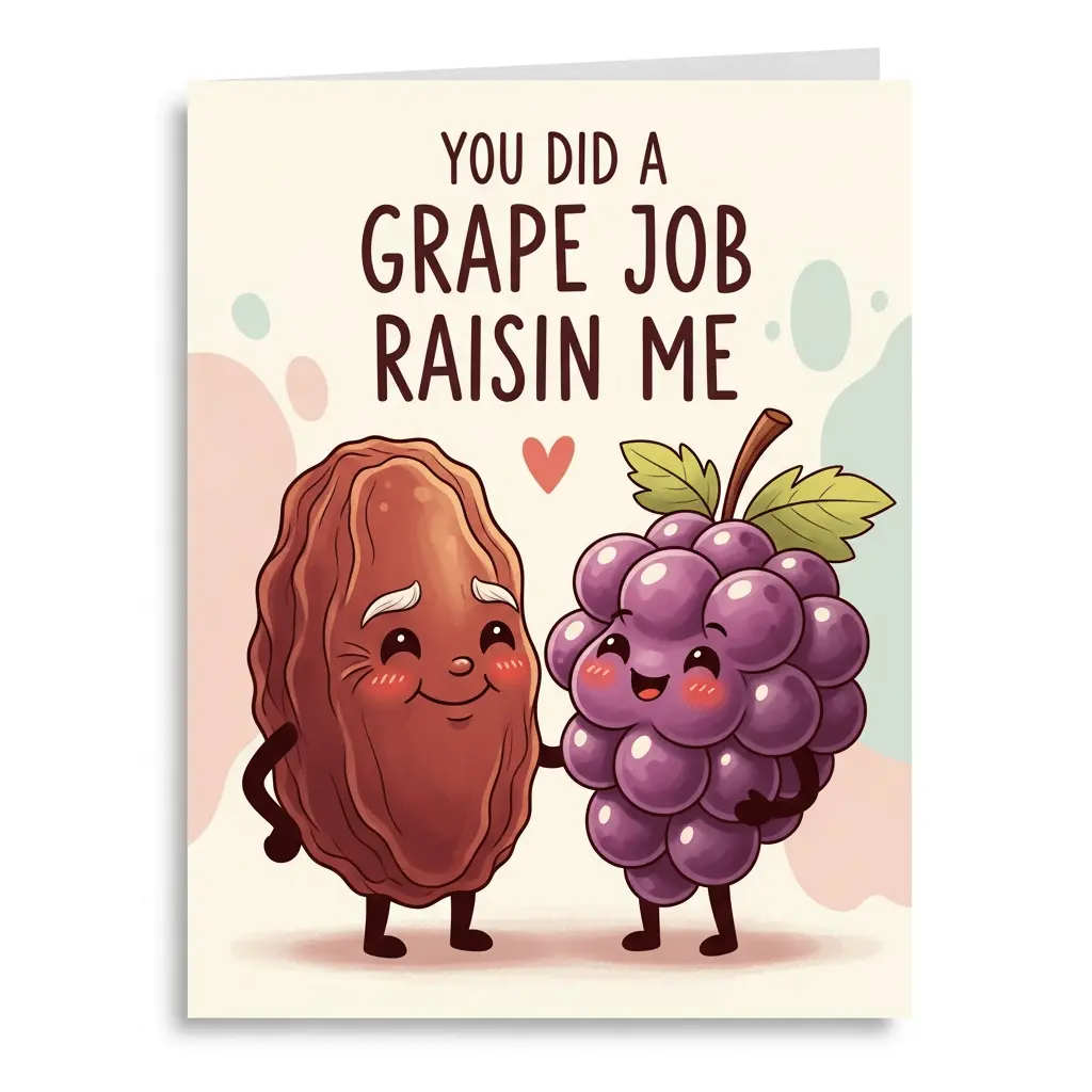 raisin pun themed card for father's day