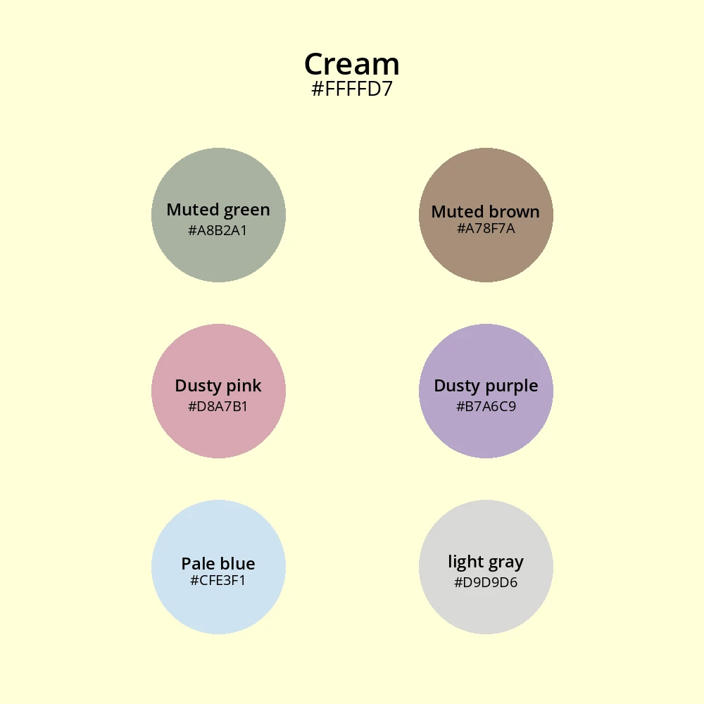 Cream color palette ideas
