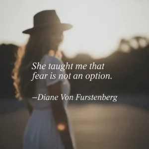 diane von furstenberg mothers day quote against a featuring a silhouetted woman