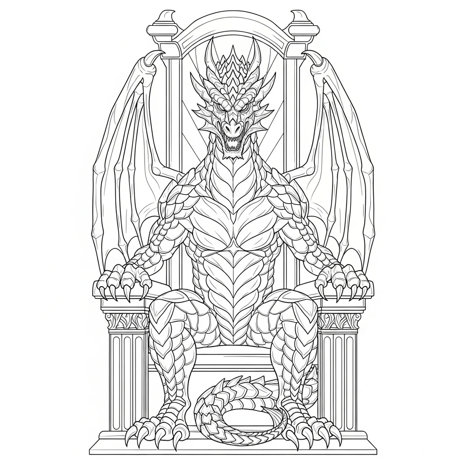 Drachen-Ausmalbild