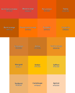 Shades of orange