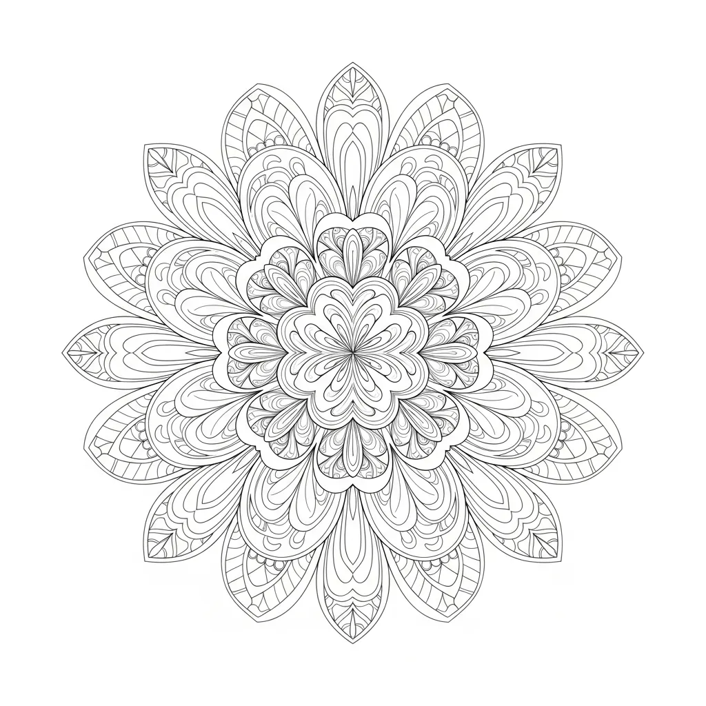 adult coloring page - flower mandala