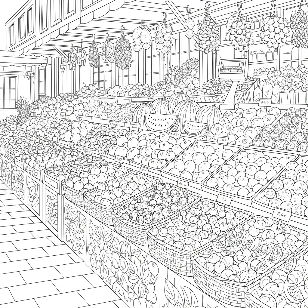 coloriage été marché