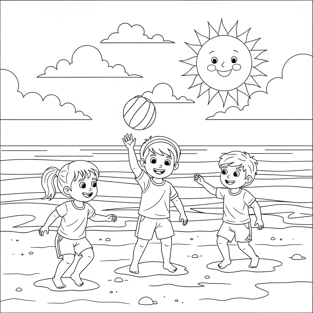 coloriage été plage enfants