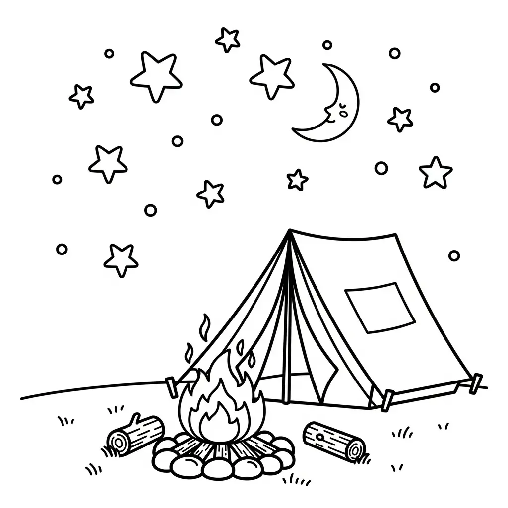 coloriage été tente
