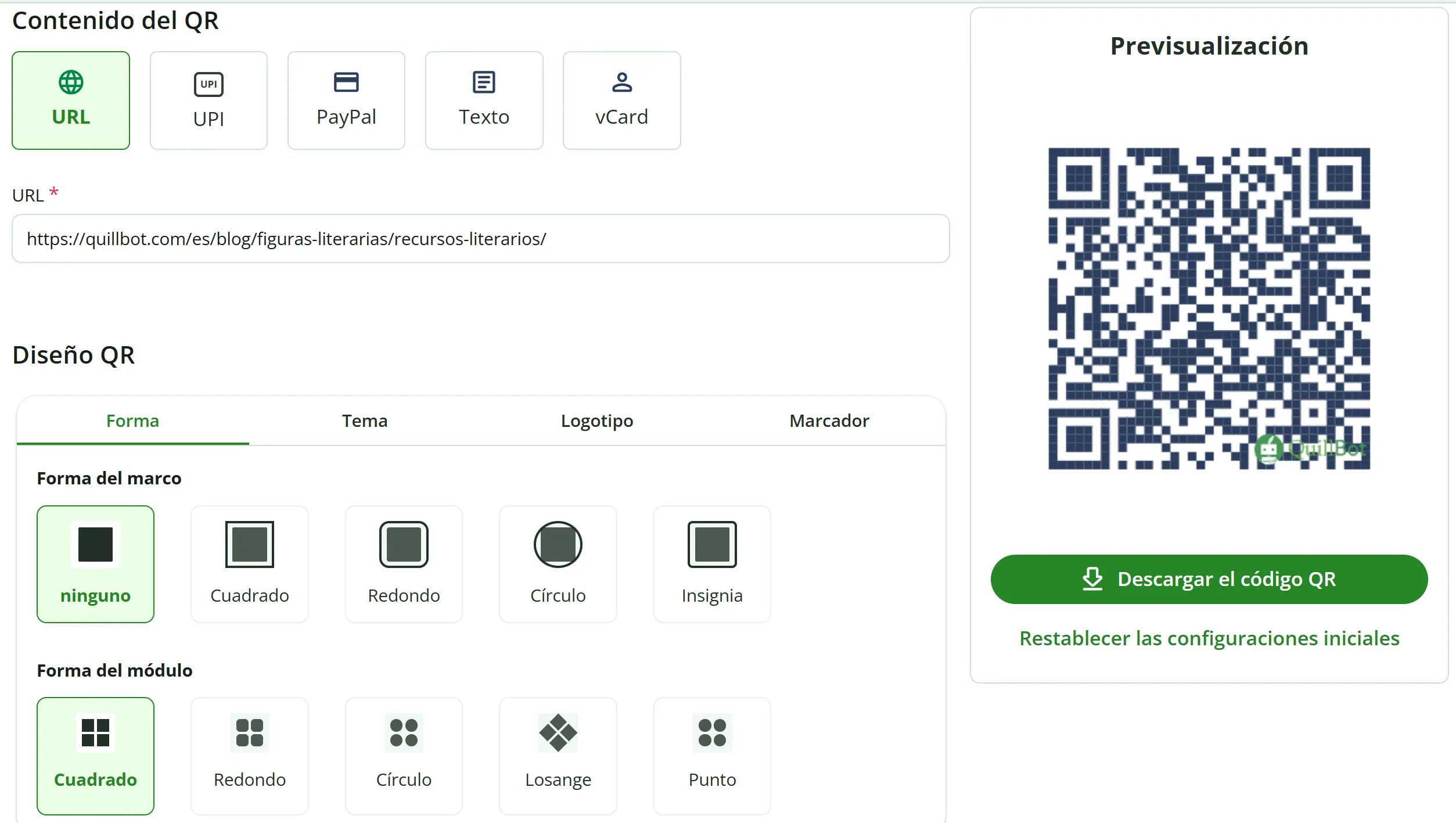 cómo crear un código QR para un enlace