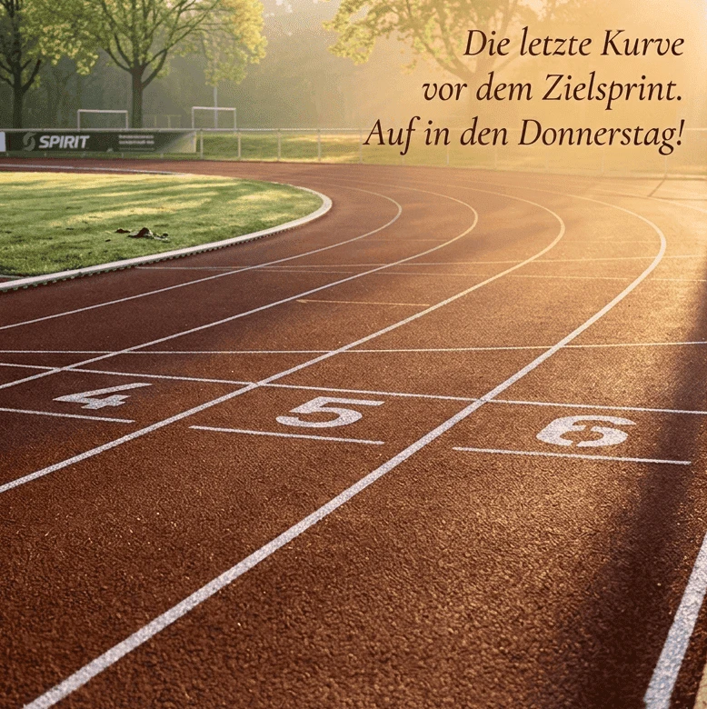 aufgehende Sonne über Tartanbahn
